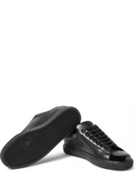 schwarze Leder niedrige Sneakers von Mr. Hare