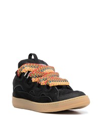 schwarze Leder niedrige Sneakers von Lanvin