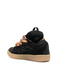 schwarze Leder niedrige Sneakers von Lanvin