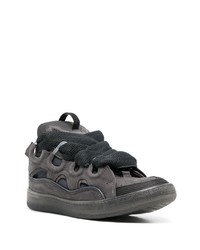 schwarze Leder niedrige Sneakers von Lanvin