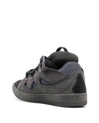 schwarze Leder niedrige Sneakers von Lanvin