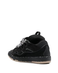 schwarze Leder niedrige Sneakers von Lanvin