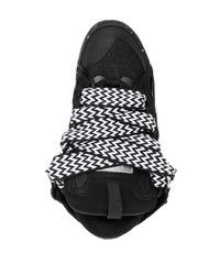 schwarze Leder niedrige Sneakers von Lanvin