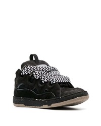 schwarze Leder niedrige Sneakers von Lanvin