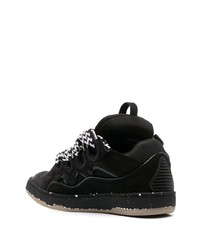 schwarze Leder niedrige Sneakers von Lanvin