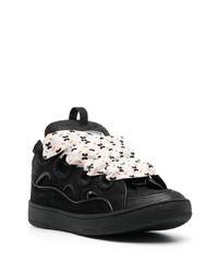 schwarze Leder niedrige Sneakers von Lanvin