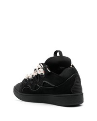 schwarze Leder niedrige Sneakers von Lanvin