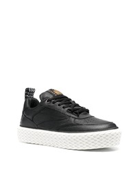 schwarze Leder niedrige Sneakers von Lanvin