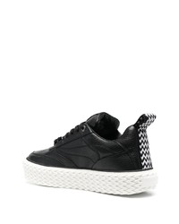 schwarze Leder niedrige Sneakers von Lanvin