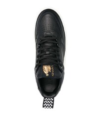 schwarze Leder niedrige Sneakers von Lanvin