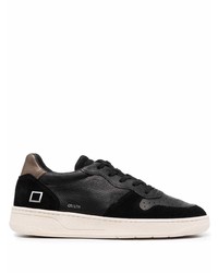 schwarze Leder niedrige Sneakers von D.A.T.E