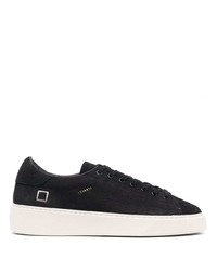 schwarze Leder niedrige Sneakers von D.A.T.E