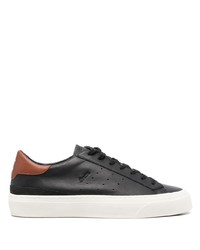 schwarze Leder niedrige Sneakers von D.A.T.E