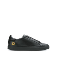 schwarze Leder niedrige Sneakers von D.A.T.E