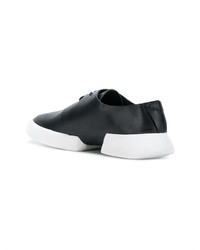 schwarze Leder niedrige Sneakers von Diesel