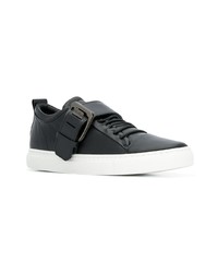 schwarze Leder niedrige Sneakers von Lanvin