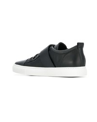 schwarze Leder niedrige Sneakers von Lanvin