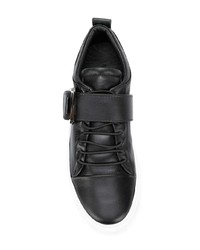 schwarze Leder niedrige Sneakers von Lanvin