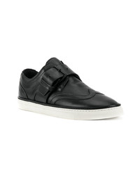 schwarze Leder niedrige Sneakers von DSQUARED2