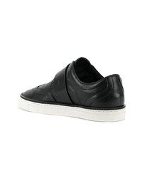 schwarze Leder niedrige Sneakers von DSQUARED2