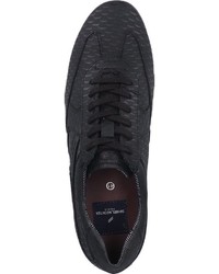 schwarze Leder niedrige Sneakers von Daniel Hechter