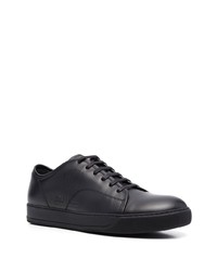 schwarze Leder niedrige Sneakers von Lanvin