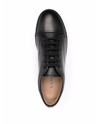 schwarze Leder niedrige Sneakers von Lanvin