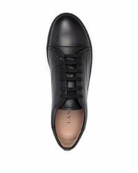 schwarze Leder niedrige Sneakers von Lanvin