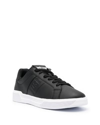 schwarze Leder niedrige Sneakers von Just Cavalli