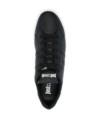 schwarze Leder niedrige Sneakers von Just Cavalli