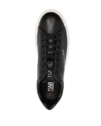 schwarze Leder niedrige Sneakers von Karl Lagerfeld