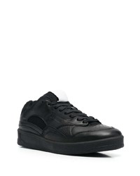 schwarze Leder niedrige Sneakers von Jil Sander