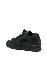 schwarze Leder niedrige Sneakers von Jil Sander