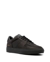 schwarze Leder niedrige Sneakers von Common Projects