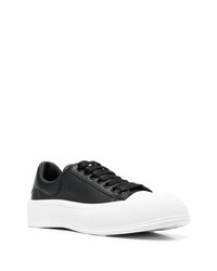 schwarze Leder niedrige Sneakers von Alexander McQueen