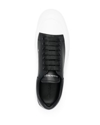 schwarze Leder niedrige Sneakers von Alexander McQueen