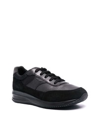 schwarze Leder niedrige Sneakers von Geox