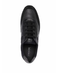 schwarze Leder niedrige Sneakers von Geox