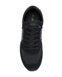 schwarze Leder niedrige Sneakers von Versace Jeans