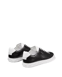 schwarze Leder niedrige Sneakers von Jimmy Choo