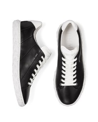 schwarze Leder niedrige Sneakers von Jimmy Choo