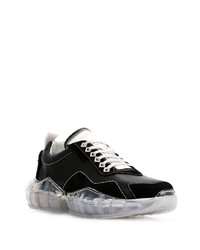 schwarze Leder niedrige Sneakers von Jimmy Choo