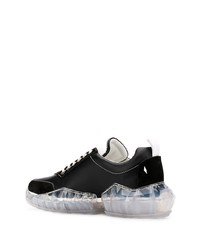 schwarze Leder niedrige Sneakers von Jimmy Choo