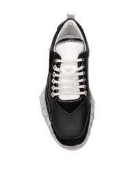 schwarze Leder niedrige Sneakers von Jimmy Choo