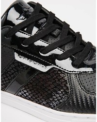 schwarze Leder niedrige Sneakers von Creative Recreation