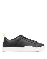 schwarze Leder niedrige Sneakers von Diesel