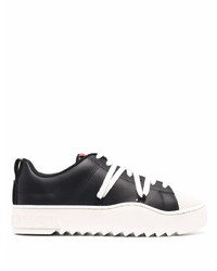 schwarze Leder niedrige Sneakers von Diesel