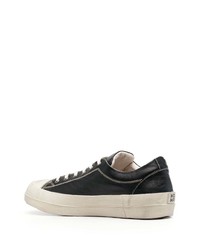 schwarze Leder niedrige Sneakers von Moma