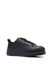 schwarze Leder niedrige Sneakers von Diesel