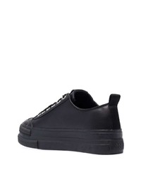 schwarze Leder niedrige Sneakers von Diesel